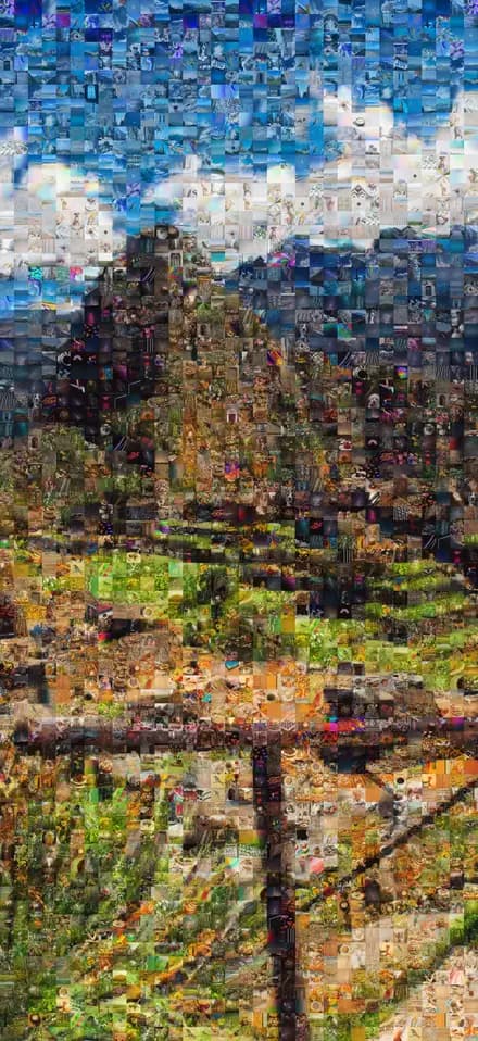 Photo mosaic of Machu Picchu
