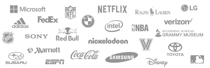 Brands that have worked with Picture Mosaics, including Microsoft, Netflix, Coca-Cola, Toyota, Verizon, Marriott, Disney, the NBA, NFL and NHL