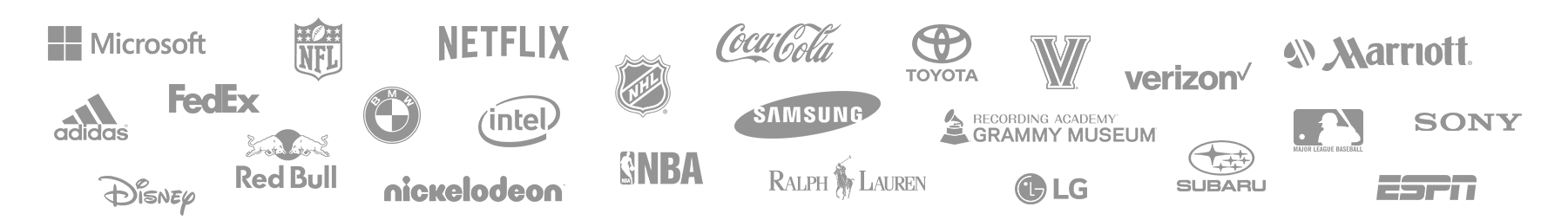 Brands that have worked with Picture Mosaics, including Microsoft, Netflix, Coca-Cola, Toyota, Verizon, Marriott, Disney, the NBA, NFL and NHL